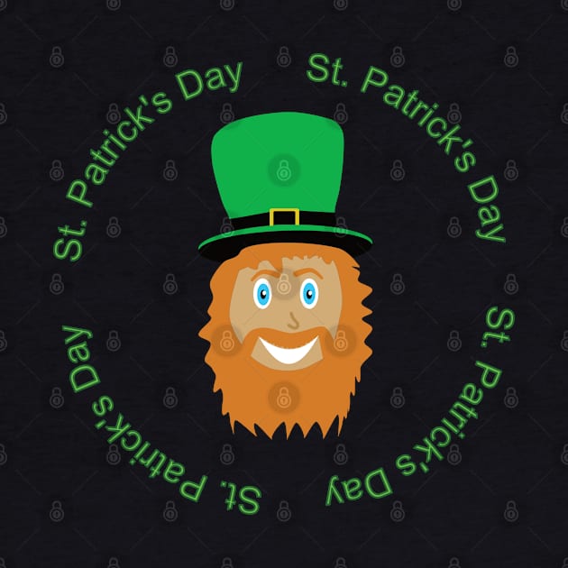 Cartoon of a man with long beard and green hat. St. Patrick's Day by GiCapgraphics